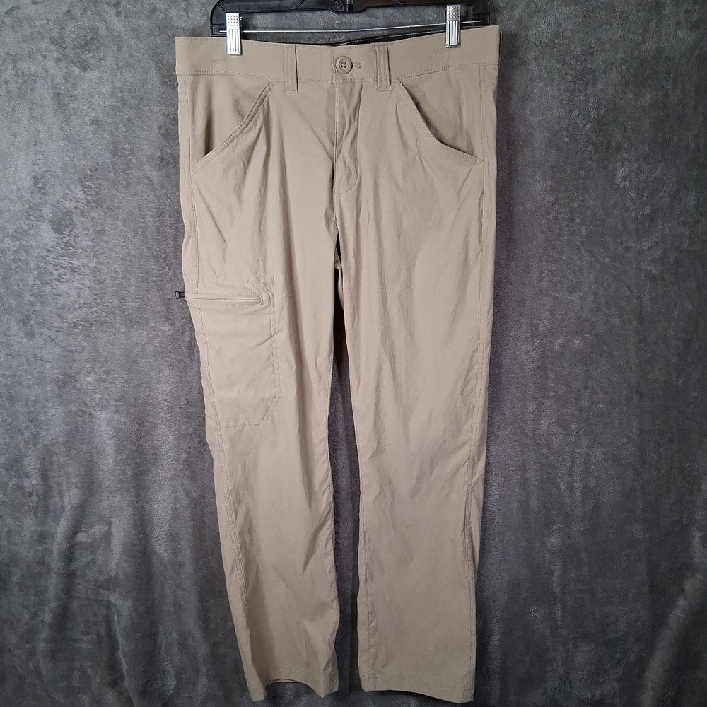 Eddie Bauer Rainier Tech Pants Mens Size 32x29 Khaki Beige Comfort Waist